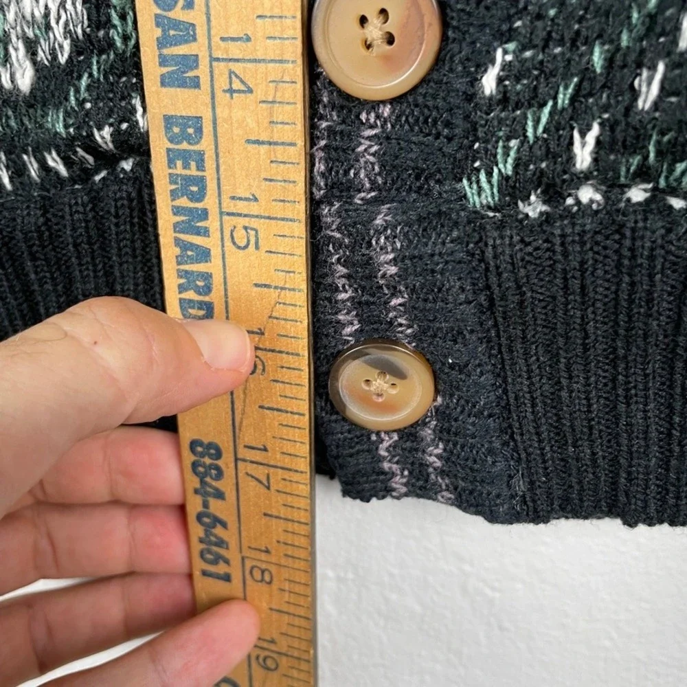 Vintage Method Cardigan Women M Geometric Cropped Knit Abstract Grandpa Boho